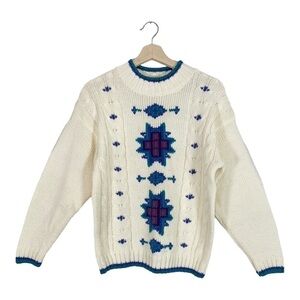 Vintage Gina Peters Knit Crew Neck Sweater Size Medium